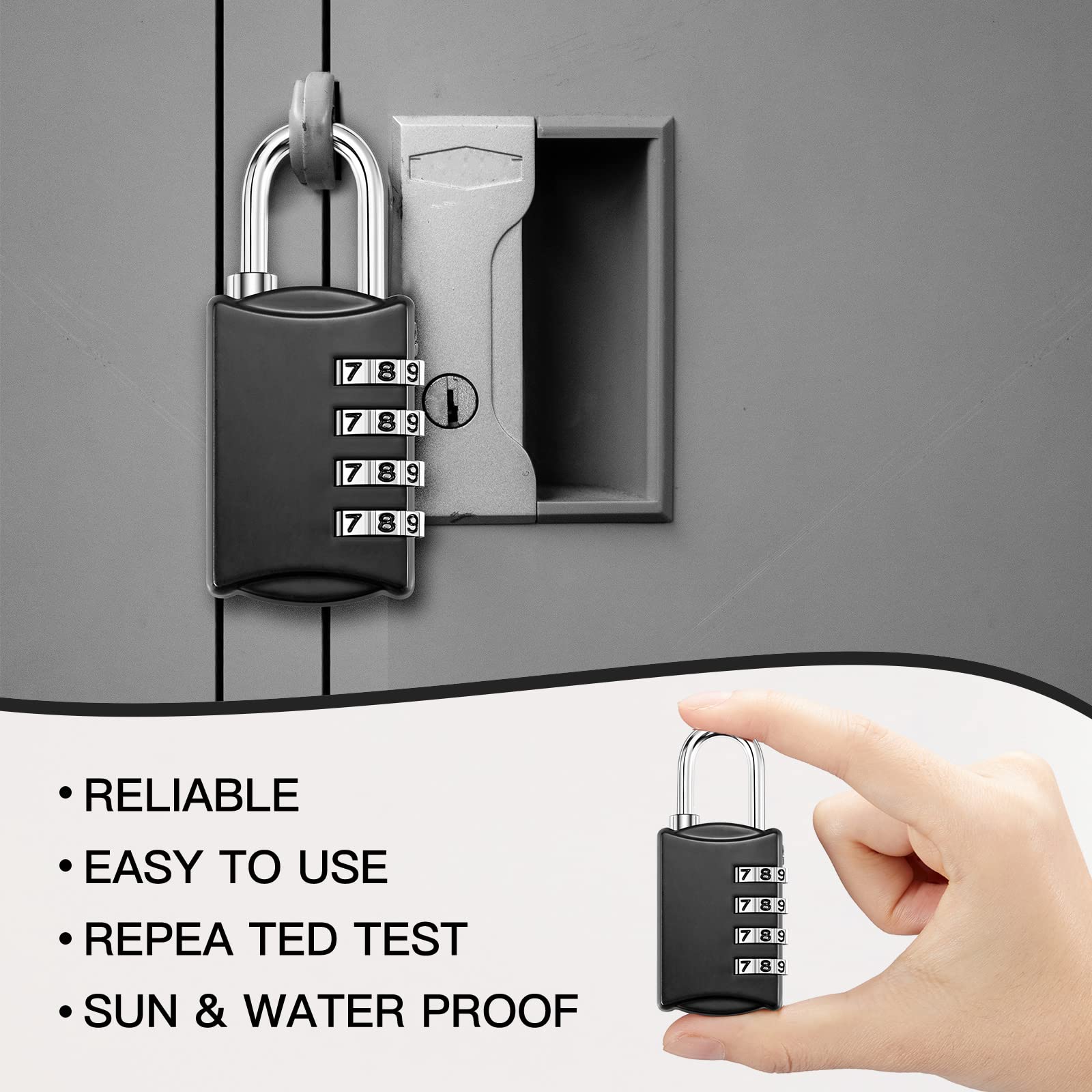 40 Pieces 4 Digit Combination Locks Combination Padlock Luggage Number Locks Outdoor Waterproof Resettable Padlock for Traveling School Gym Door Locker Suitcases Employee Hasp Storage