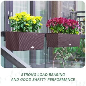 Planter Box Bracket,Flower Box Holder Brackets,Adjustable Window Box Brackets for Patio Garden Fence Pergola Balcony