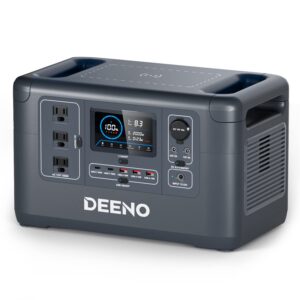 deeno portable power station 1500w, 1036wh lifepo4 battery solar generator for home backup emergency outdoor camping rvs(solar panel optional)