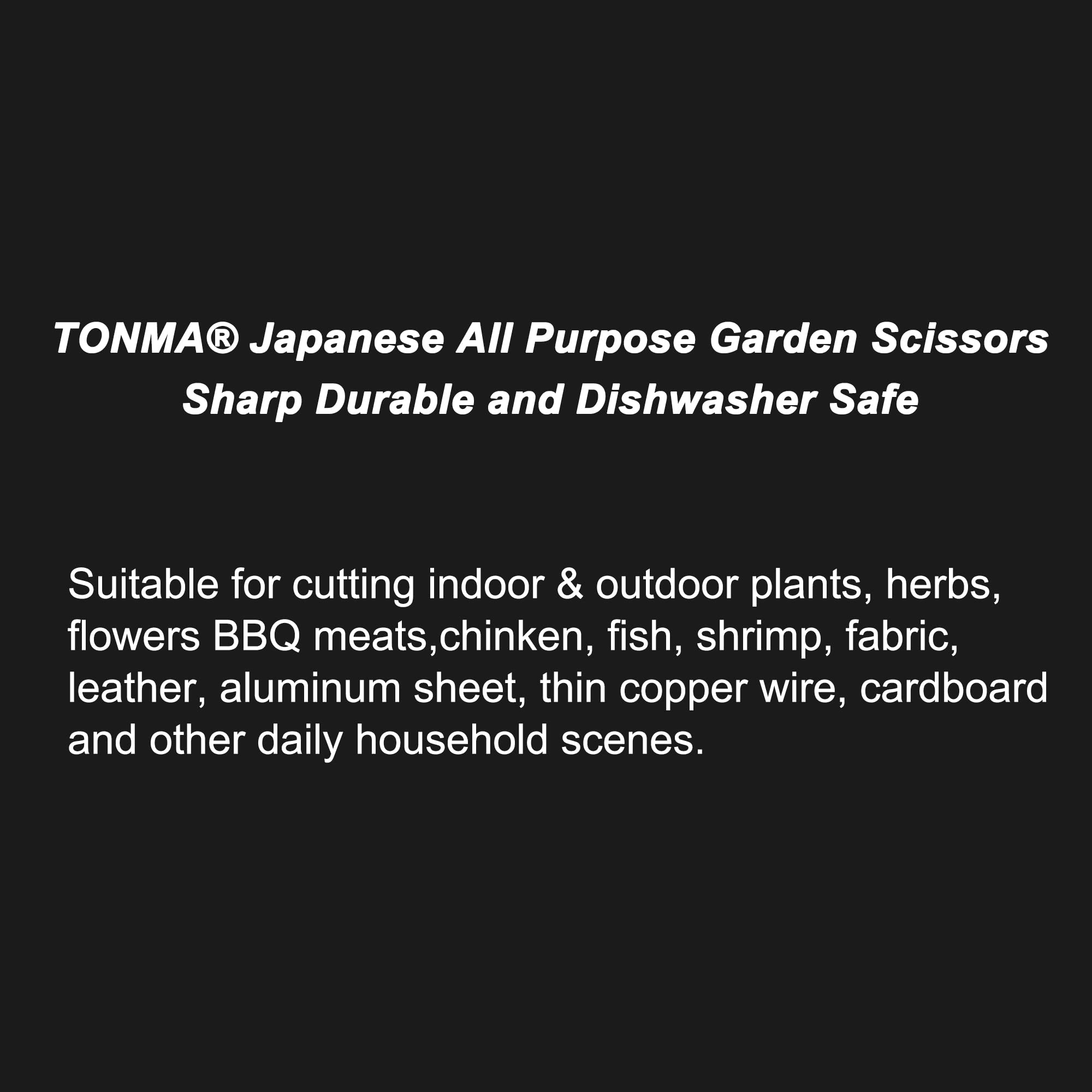 TONMA Herb Scissors (Made in Japan) All Steel Heavy Duty Pruning Shears for Gardening, Japanese Garden Scissors with Ergonomic Handle Good As Plant Cutters, Bonsai Trimmers, Flower Clippers Loppers