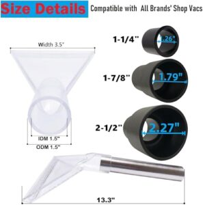 RosyOcean Universal Compatible with All Shop Vacs Extractor Attachment with 2-1/2" & 1-7/8" & 1-1/4" Three Adapters Vacuum Head Extraction Accessory for Upholstery & Carpet Cleaning & Auto Detailing