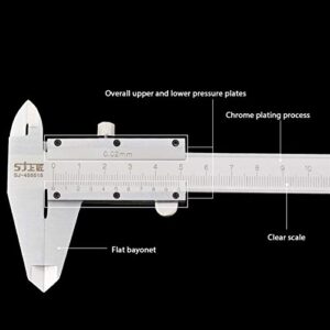 TIST Calipers Vernier Calipers High-Precision Small Household Oil Level Calipers Industrial Grade Calipers Range: 0-200mm