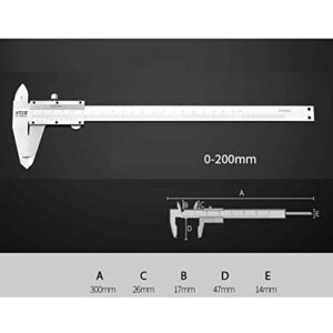 TIST Calipers Vernier Calipers High-Precision Small Household Oil Level Calipers Industrial Grade Calipers Range: 0-200mm