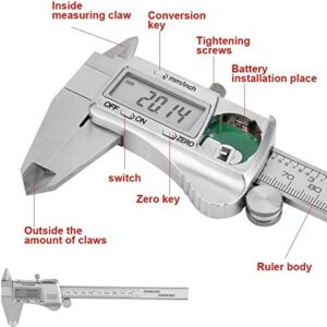 TIST Digital LCD Vernier Stainless Steel Caliper 150mm Micrometer Electronic Gauge