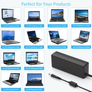 90W Power Cord Laptop Charger for HP Pavilion All in one Computer Desktop PC 18'' 19'' 20" 21" 20-B312 20-B314 HP ProBook Pavilion G7 G6 G4 G60 G50 DV7 DV6 DV5 DV4 for Elitebook 8440p 8470p 19V 4.74A