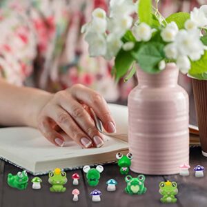 ELANE 72 Pieces Miniature Mushrooms Frog Figurine,Mini Mushrooms Decor Miniature Figurines Frog Party Decorations,Mini Mushrooms for Fairy Garden(Mixed Colors)