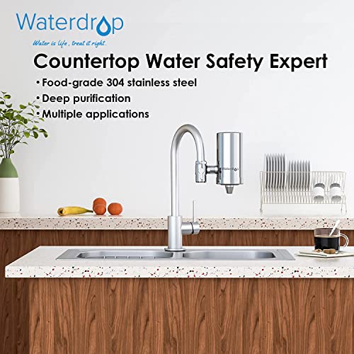 Waterdrop Countertop Filter System & Waterdrop WD-FC-06 Stainless-Steel Faucet Water Filter