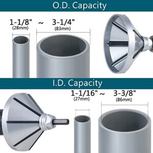 ORXPLUS TOOLS 2 in 1 Inner-Outer Reamer, Pipe and Tubing Chamfer Tool for OD 1-1/8" to 3-1/4" ID 1-1/16"to 3-3/8"