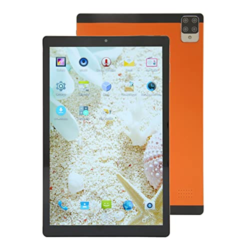 GUPE 10.1 Inch Tablet, HD Tablet 100-240V 1920x1080 IPS Orange for 11.0 for Reading (US Plug)