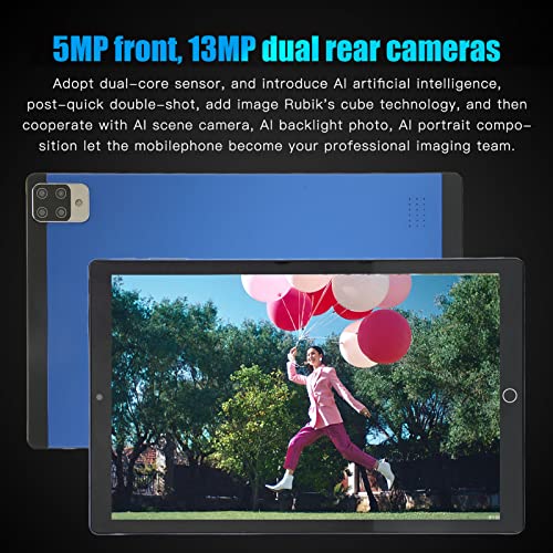 10.1 Inch Tablet, Tablet PC Blue 100 to 240 V 128 GB ROM for Online Video (US Plug)