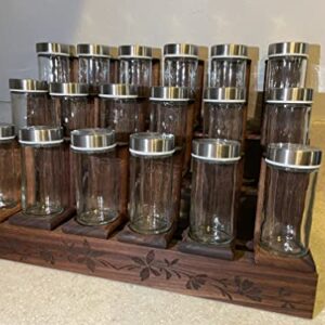 18 Count spice rack with bottles