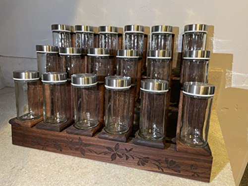 18 Count spice rack with bottles