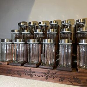 18 Count spice rack with bottles