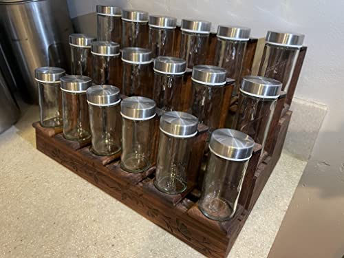 18 Count spice rack with bottles