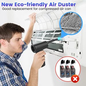 Compressed Air Duster, 110000 RPM Keyboard Cleaner for Office, 3 Adjustable Speed Electric Air Duster, Good Replacement for Compressed Air Can, 7500 mAh Rechargeable Electric Duster for Deep Cleaning