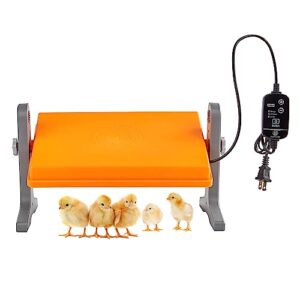 fuzzy bird chick brooder (12''*8'') brooder heater for chicks ducks and birds incubation heating keep chicks warm newly upgraded temperature adjustable height adjustable chick heating plate-orange