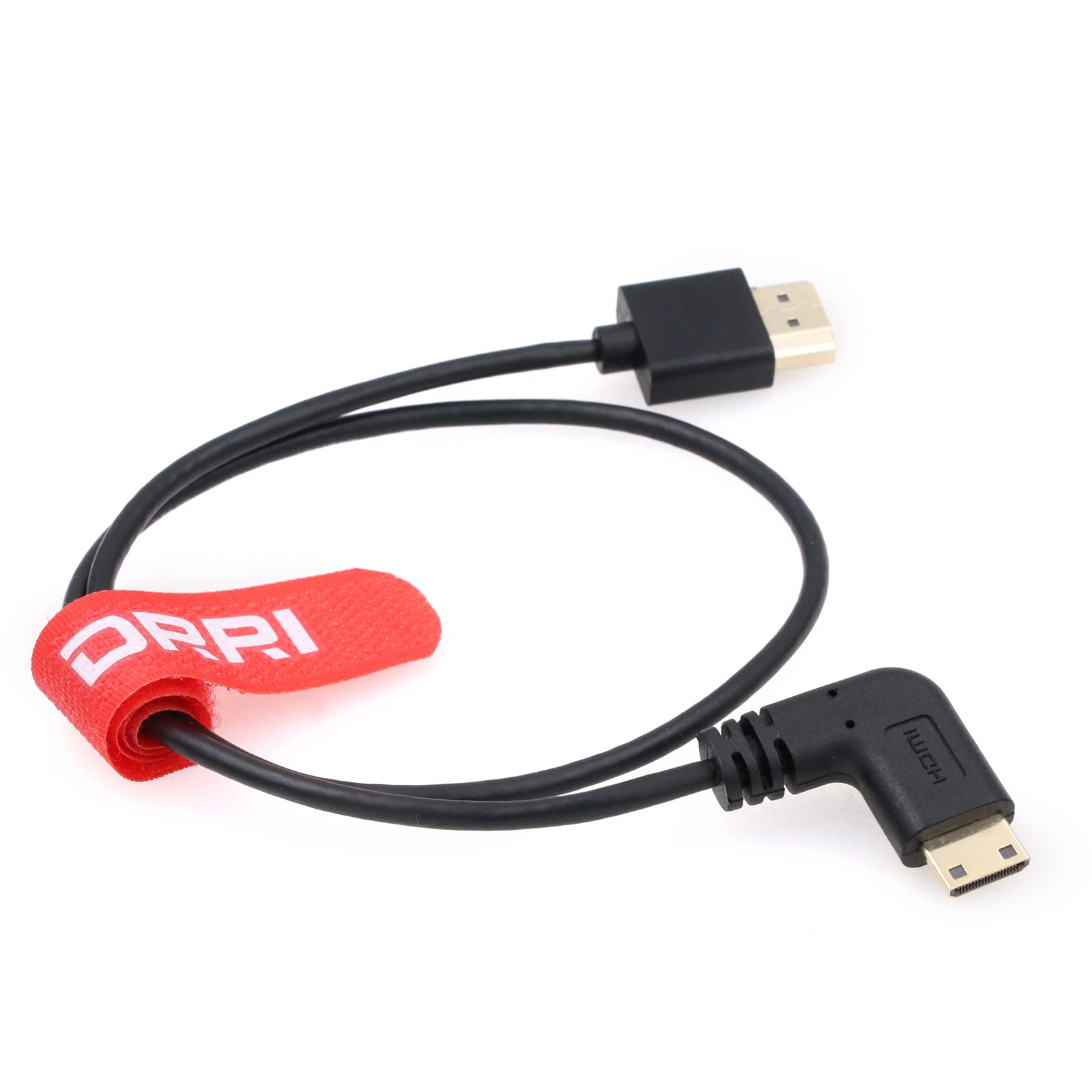 DRRI High-Speed 8K@60Hz 4K@120Hz Left Mini HDMI to Full HDMI 2.1 Cable for Sony F55 A7S3 A74 Nikon Z6 BMPCC4k to Atomos Ninja