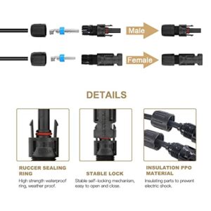 Maelorso Solar Crimping Tool Kit with Solar Connectors, Crimper for AWG14-10,2.5/4/6mm²Solar Panel PV Cable, Wire Stripper and Solar Connector Spanner Wrench