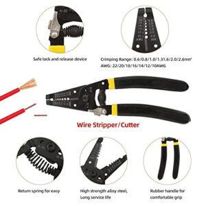Maelorso Solar Crimping Tool Kit with Solar Connectors, Crimper for AWG14-10,2.5/4/6mm²Solar Panel PV Cable, Wire Stripper and Solar Connector Spanner Wrench