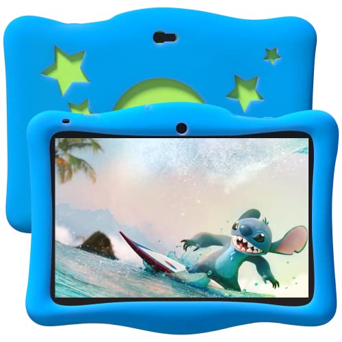 SGIN Android 12 Kids Tablet, 10 Inch Tablet for Kids, 2GB+32GB Toddlers Learning Tablet with Case, Parental Control, Games, Dual Camera, Bluetooth, WiFi(Blue)