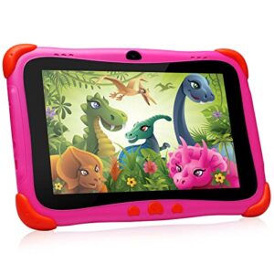 HQNWEIER 8 inch Kids Tablet, Quad Core Android 11, 2GB+32GB, WiFi, Bluetooth, Dual Camera, Educationl, Games,Parental Control, Kids Software Pre-Installed (Pink)