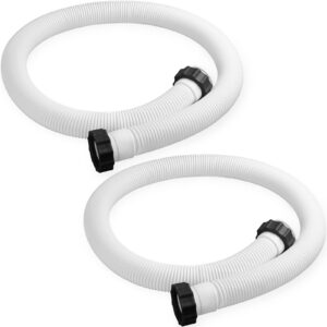 2 pieces 1.5" diameter pool pump replacement hose 59" long accessory pool hoses for above ground pools for filter pump and saltwater systems (white)