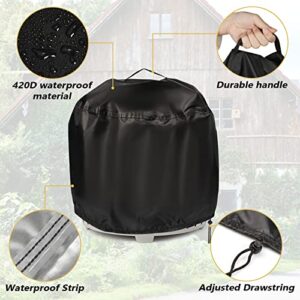 Hohong 22 Inch Fire Pit Cover Round, Pan Stove Firepit Cover Outdoor Fire Pit Cover for EAST OAK Smokeless Firepit All Season Protection Waterproof Dustproof - 22"Dia x 14.5"H