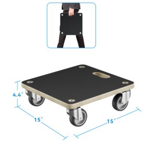 Wonfuss Furniture Moving Dolly 2 Pack, 550lbs Wood Dolly for Moving Furniture Movers with Wheels No Assembly Required (Rectangle)