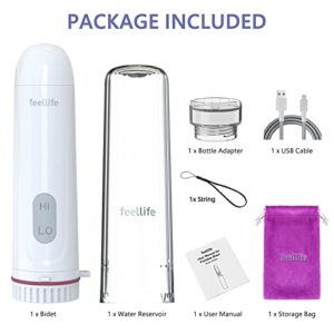 FEELLIFE Portable Bidet Travel Bidet for Women, Men, Baby, Pregnant, Old - Electric Handheld Bidet Sprayer Large Capacity for Personal Hygiene Cleaning with 2 Pressure Options