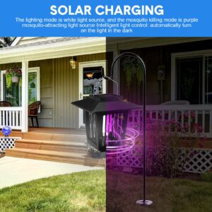 Qualirey 4 Pcs Solar Bug Zapper Outdoor Bug Zapper Outdoor Mosquito Repellent for Patio Waterproof Outdoor Mosquito Zapper Mosquito Killer LED Light for Patio Mosquitoes Moths Insect Flies (Square)