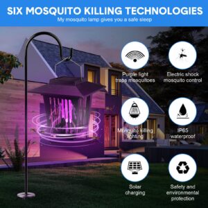 Qualirey 4 Pcs Solar Bug Zapper Outdoor Bug Zapper Outdoor Mosquito Repellent for Patio Waterproof Outdoor Mosquito Zapper Mosquito Killer LED Light for Patio Mosquitoes Moths Insect Flies (Square)