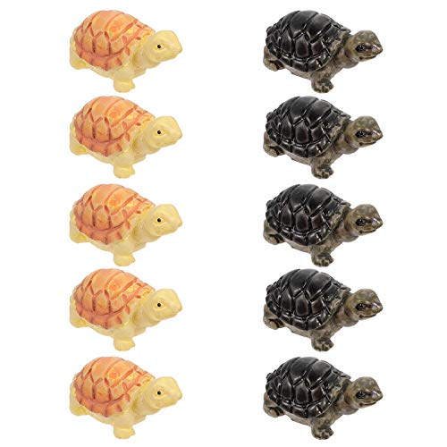 Ipetboom Ocean Toys Small Turtles Ocean Animals Toys 10Pcs Mini Turtle Figurine Miniature Turtle Statue Fairys Garden Animal Bonsai Plant Pot Decor Miniature Ornaments