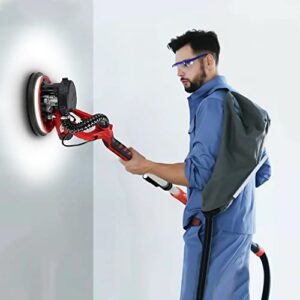 Anbt Drywall Sander,1250W Electric Wall Sander, Double-Deck LED Lights Sander, Electric Drywall Sander w/Dust-Free Automatic Vacuum System 5 Variable Speed,12PC Sanding Disks