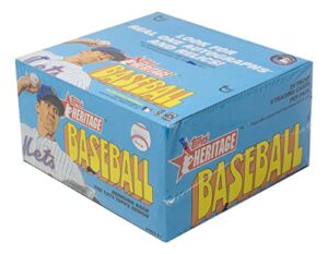 2021 topps heritage baseball factory sealed retail box 24 packs of 9 cards, massive 216 cards in all. classic 1972 vintage topps design chase rookie cards of an amazing rookie class such as joe adell, alex bohm, casey mize and many more bonus 3 cards of y