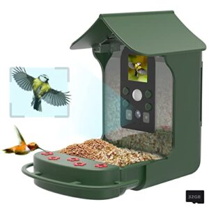 esoxoffore smart bird feeder with camera,hummingbird feeder house with pir motion detection 1080p auto capture photo&video,night vision,ip65 waterproof bird watching camera gift -32g card