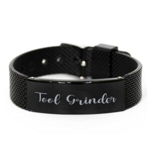 black shark mesh bracelet, tool grinder bracelet, engraved bracelet for tool grinder, gifts for tool grinder