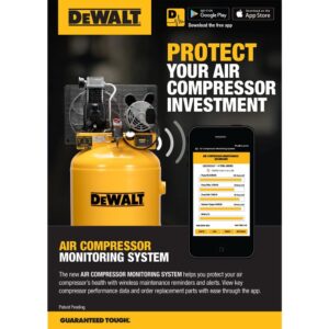 DEWALT 60 Gal. 3.7 HP 175 PSI Stationary Vertical Air Compressor with Air Compressor Monitoring System (DXCM602A.COM)