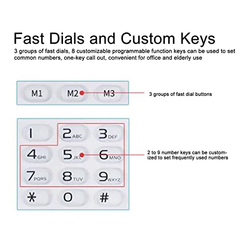 VOIP Phone, Voicemail Cordless Voip Phone Support 4G VOIP for Office for Government for Business (US Plug)