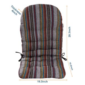 Big Hippo Adirondack Chair Cushion, Patio Chair Cushion for Adirondack with Ties, High Back Rocking Chair Cushion Solid Tufted Pillow, Chair Pads for Home Office Outdoor Seats