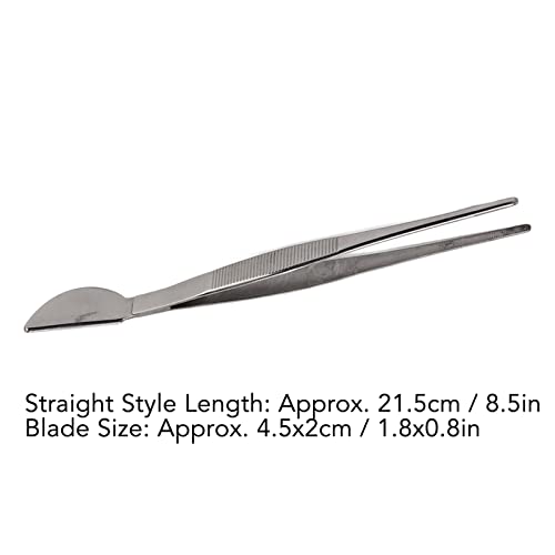 Bonsai Tweezers Bonsai Tweezers Tweezers for Bonsai Bonsai Tool Stainless Steel Bonsai Tweezers Tweezers with Moon Spatula Head for Potted Loosening (Straight)