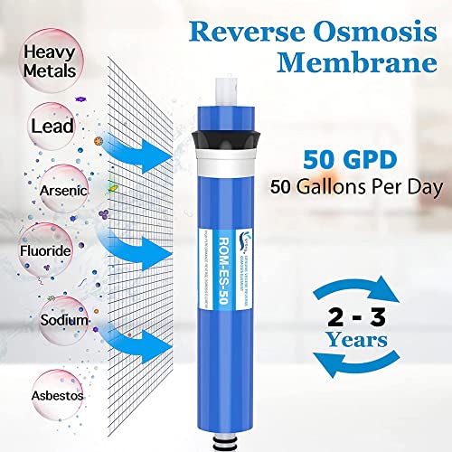 Combo Pack FX12P and FX12M or TFM-24 Water Filter Replacement, Compatible GE RO Set GXRM10RBL GXRM10G Reverse Osmosis Systems, 2 x Carbon Block Filters, 1 x 50 GPD RO Membrane Filter