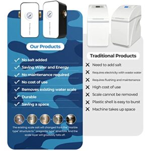 Whole House Water Filtration System, Central Water Softener, Reusable Pure Physical Type Salt-Free Softener That Inhibits Limescale, 10 Years of Use Without Change, Joint U.S. and Chinese Tech