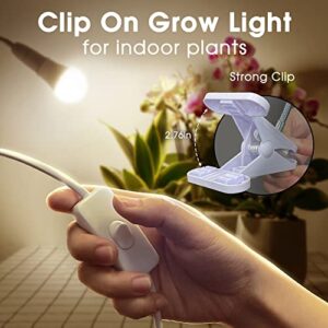 Briignite Grow Lights for Indoor Plants, Full Spectrum Grow Light, 11W LED Clip On Grow Lights 100W Equivalent, Adjustable Gooseneck, Bulbs Replacement, Grow Lights for Seed Starting, Succulents