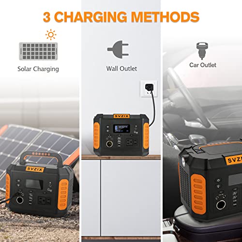 Portable Power Station for Home Use,595Wh Outdoor Generators 110V/600W (1000W Surge) AC Outlets Solar Generator (Solar Panel Not Included) & LED Flashlight for Camping Blackout Travel Hunting