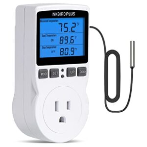 inkbirdplus 1800w heat mat thermostat temperature controller 120v 15a f and c heating cooling control