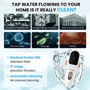 City/Well Water/Tap Whole House Water Sediment Pre-Filtration System, Reusable Quick Wash Backwash Filter, 40 Micron Capture Sand and Other Impurities, BPA Free, US-China Joint High-Tech Technology