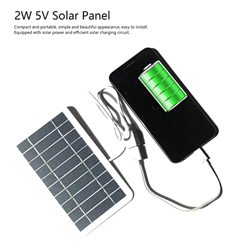 LiebeWH USB Solar Panel Charger 5V 2W Outdoor Solar Car Battery Charger Solar Panel Power Bank for Camping Hiking Car Boat Automotive Motorcycle RV