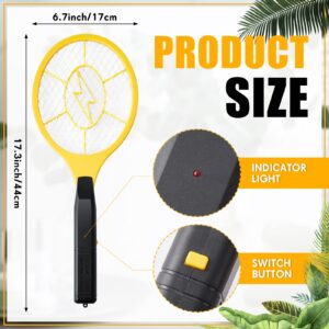 4 Pcs 17.3" Bug Zapper Electric Fly Mosquito Swatter Racket 1500 Volts Electronic Swatter Handheld Fly Killer Tennis Mosquito Bat Racket for Outdoor Indoor Camping Insect Fruit Fly Control