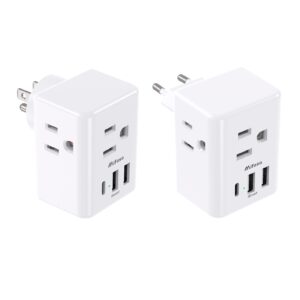 outlet extender multi plug outlet - usb wall charger with 3 usb ports (1 usb c), no surge protector cruise essentials for ship and travel, etl listed