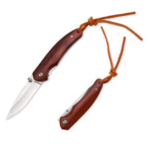 STANBIK Pocket Knife for Men,Pocket Knife with 2.4in 9CR18MOV Blade and Rosewood Handle for Outdoor, Tactical, Survival and EDC.